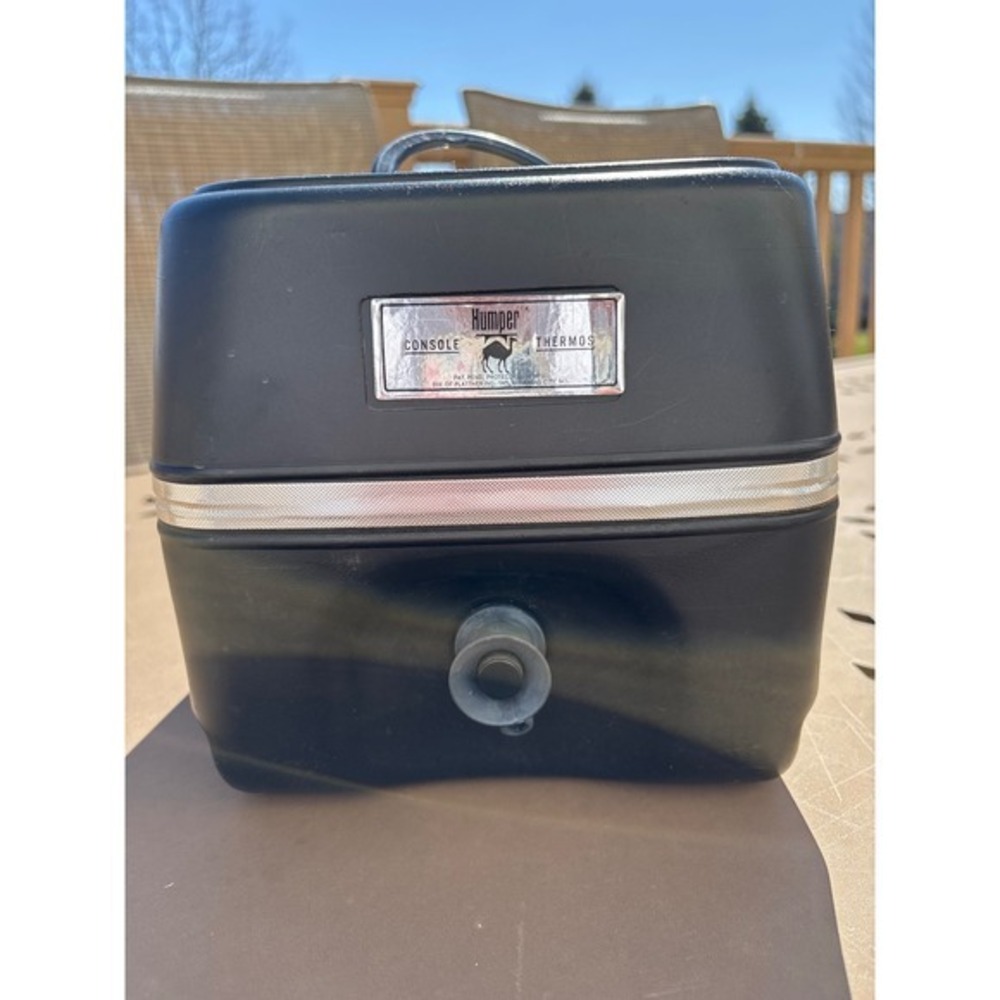 Vintage Console Thermos "Humper" Black travel Cooler Roadtrip‎ Made USA RV retro